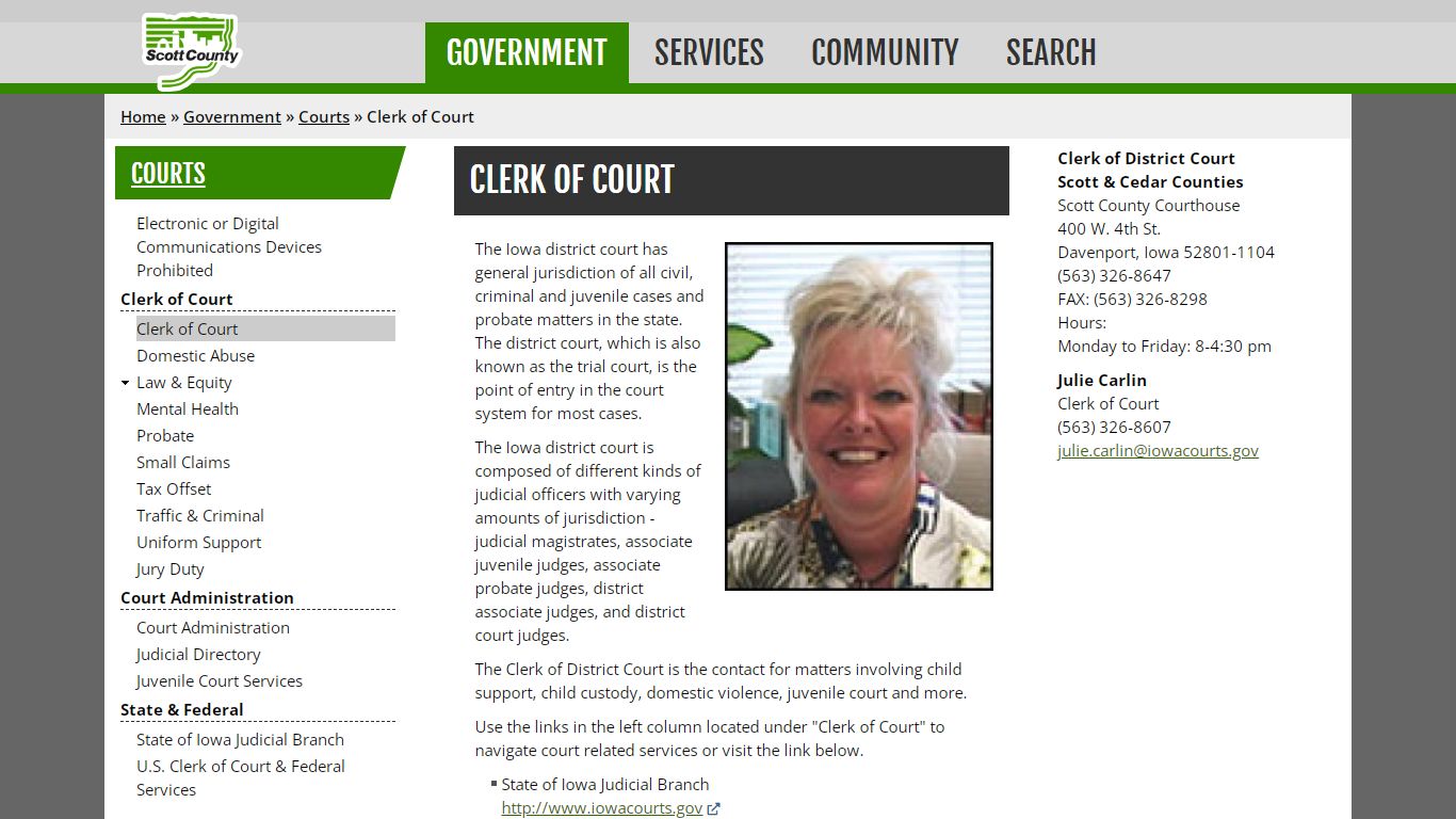 Clerk of Court | Scott County, Iowa