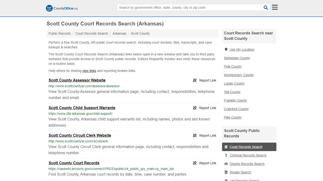 Scott County Court Records Search (Arkansas) - County Office
