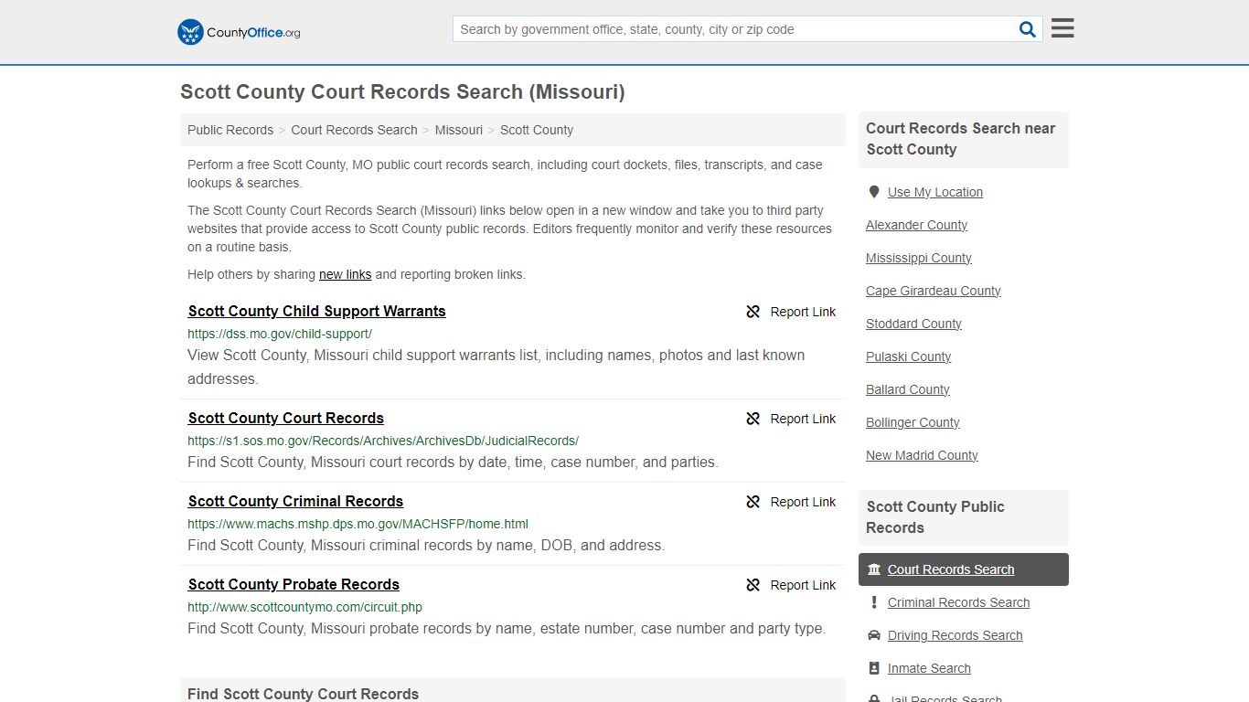 Scott County Court Records Search (Missouri) - County Office