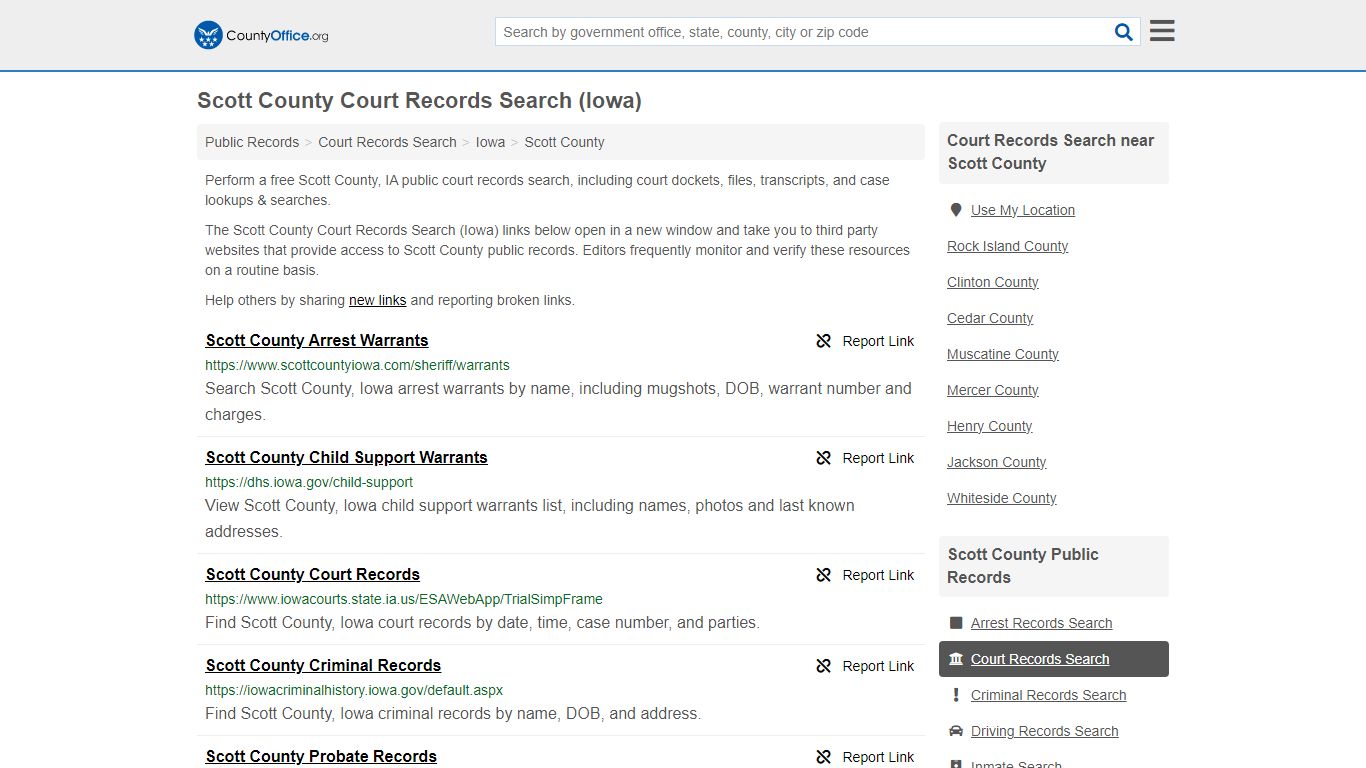 Scott County Court Records Search (Iowa) - County Office