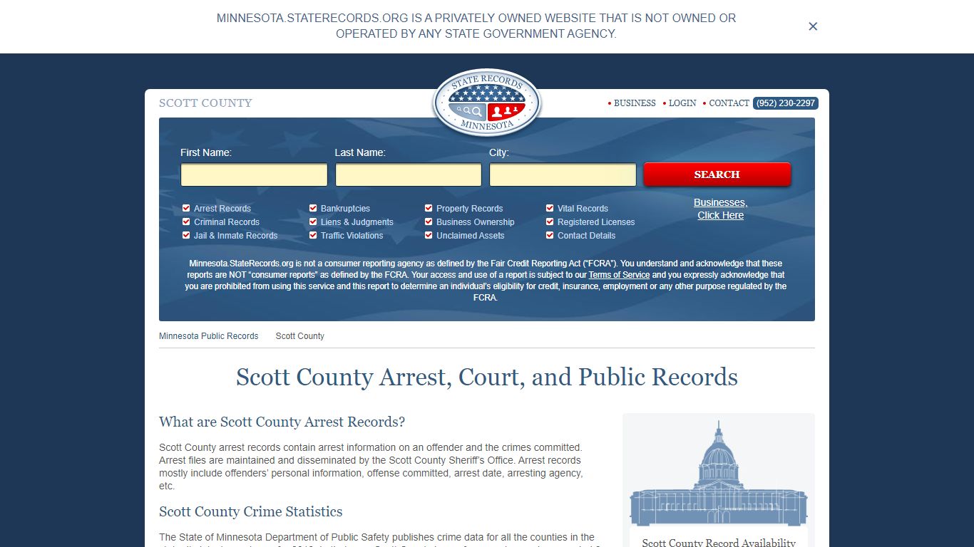 Scott County Arrest, Court, and Public Records